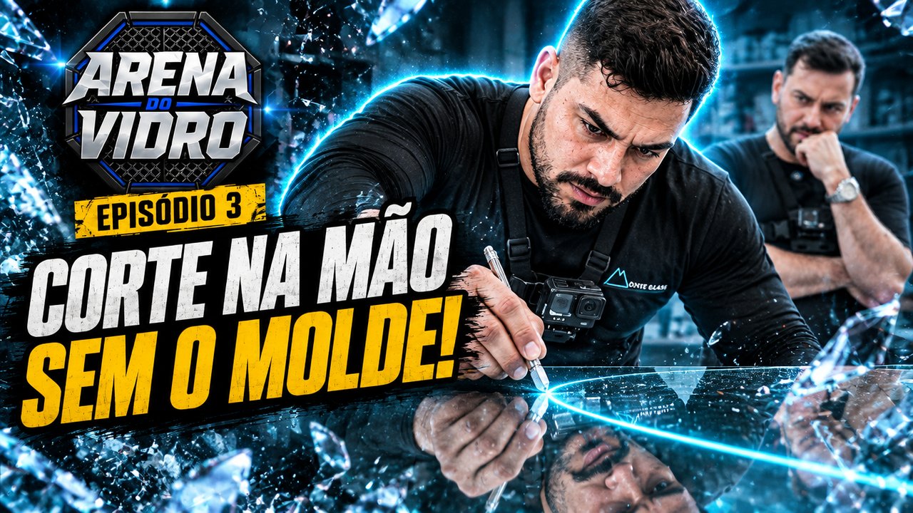 Janael vs. Rômulo: cutting a mirror by hand without touching the template